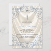 Ivoor en blauwe doop doop doop kaart (Voorkant)