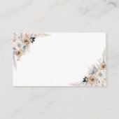 Ivoor en Blue Boho Bloemenrecept Verzoek Kaart (Achterkant)