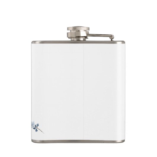 Ivoor en Blue Boho Floral Vrijgezellenfeest Flask Heupfles (Achterkant)