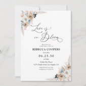 Ivoor en Blue Boho Floral Vrijgezellenfeest Kaart (Voorkant)