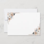 Ivoor en Blue Boho Floral Wedding RSVP Kaart (Achterkant)