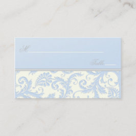 Ivoor en Blue Damask Plaatskaarten Plaatskaartje