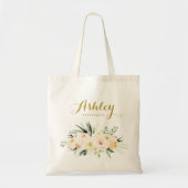 Ivoor en Blush Bloemen Bruidsmeisje Trouwtas Tote Bag (Voorkant)