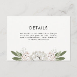 Ivoor en Blush Trouwlente Details Informatiekaartje