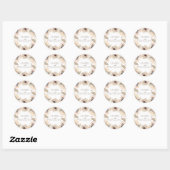 Ivoor en Blush Waterverf Bloemen Boho Bruiloft Ronde Sticker (Vel)