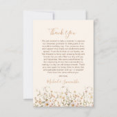 Ivoor en Blush Wildflower Bruiloft Bedankkaart (Voorkant)
