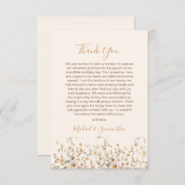 Ivoor en Blush Wildflower Bruiloft Bedankkaart