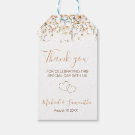 Ivoor en Blush Wildflower Bruiloft Cadeaulabel