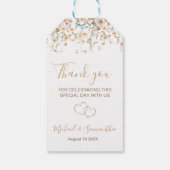 Ivoor en Blush Wildflower Bruiloft Cadeaulabel (Achterkant)