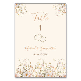 Ivoor en Blush Wildflower Bruiloft Kaart