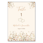 Ivoor en Blush Wildflower Bruiloft Kaart (Achterkant)