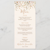 Ivoor en Blush Wildflower Bruiloft Menu (Voorkant)