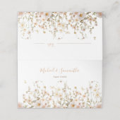 Ivoor en Blush Wildflower Bruiloft Plaatskaartje (Buitenkant ongevouwen)