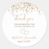 Ivoor en Blush Wildflower Bruiloft Ronde Sticker (Voorkant)