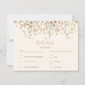 Ivoor en Blush Wildflower Bruiloft RSVP Kaartje (Voorkant)