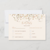 Ivoor en Blush Wildflower Bruiloft RSVP Kaartje (Voorkant)
