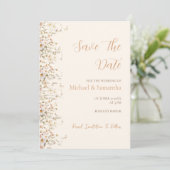 Ivoor en Blush Wildflower Bruiloft Save The Date (Staand voorkant)