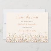 Ivoor en Blush Wildflower Bruiloft Save The Date (Voorkant)