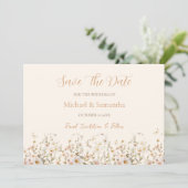 Ivoor en Blush Wildflower Bruiloft Save The Date (Staand voorkant)