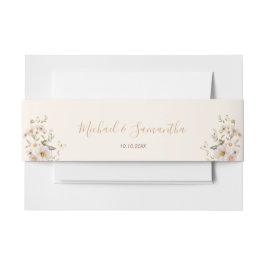 Ivoor en Blush Wildflower Bruiloft Uitnodigingen Wikkel