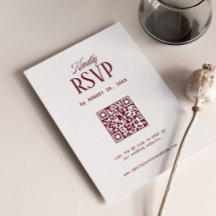 Ivoor en Bourgondië Trouw RSVP Kaart Qr Code