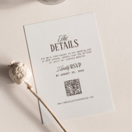 Ivoor en Bruiloft Details RSVP Qr Code Informatiekaartje