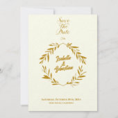 Ivoor en Donker Goud Diamant Bewaar De Trouwdatum Kaart (Voorkant)