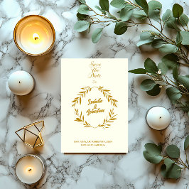 Ivoor en Donker Goud Diamant Bewaar De Trouwdatum Kaart