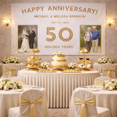 Ivoor en goud 50ste bruiloft Jubileum Spandoek