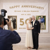 Ivoor en goud 50ste bruiloft Jubileum Spandoek