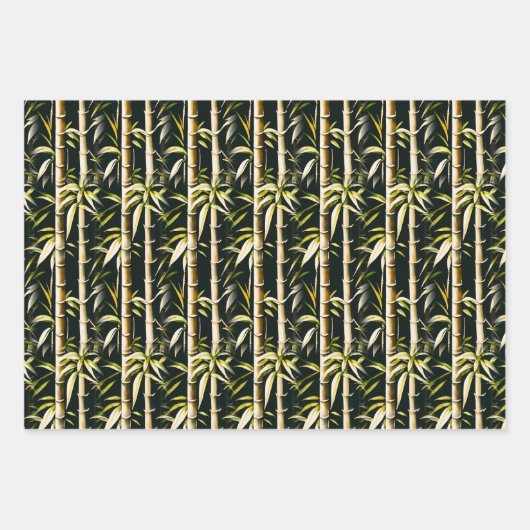 Ivoor en Goud Bamboe Inpakpapier Vel (Voorkant 2)