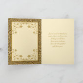 Ivoor en goud Bloemen Dankjewel Kaart (Binnen)