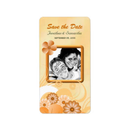 Ivoor en Goud Bloemen Foto Opslaan De Datum Labels