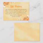 Ivoor en Goud Bloemen Huwelijkscadeau Registry Informatiekaartje (Voorkant / Achterkant)