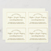 Ivoor en goud bruiloft informatie Kaarten (Voorkant / Achterkant)