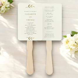 Ivoor en goud Custom Wedding Program sjabloon Handwaaier
