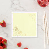 Ivoor en Goud Dragonfly Pointilisme Custom Wedding Servetten (Insitu)