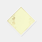 Ivoor en Goud Dragonfly Pointilisme Custom Wedding Servetten (Hoek)