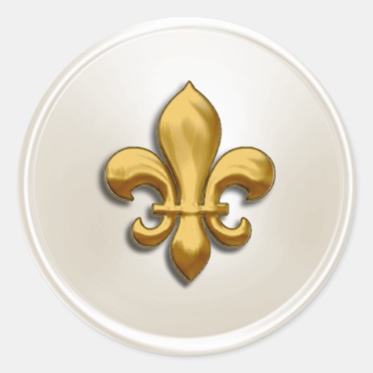 Ivoor en Goud  Fleur de Lis Envelope Zegel (Voorkant)