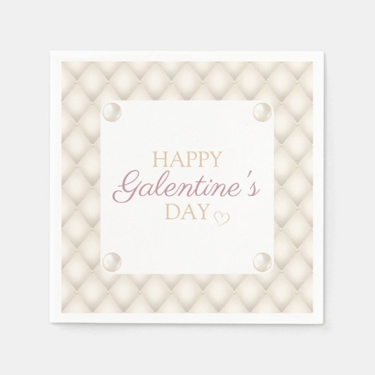 Ivoor en Goud Galentin's Day Cocktail servet (Voorkant)