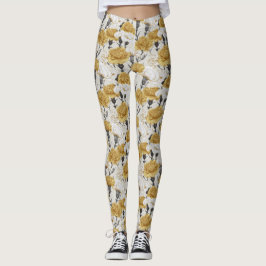 Ivoor en Goud Gewichtheffen Anjer Esthetiek Leggings