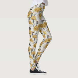 Ivoor en Goud Gewichtheffen Anjer Esthetiek Leggings