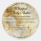 Ivoor en Goud Glitter Body Butter Pot Label (Voorkant)