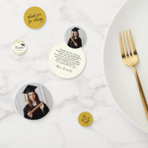 Ivoor en Goud Glitter Dust Afstuderen Dank U