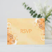 Ivoor en Goud Hibiscus Bloemen RSVP Respons Kaart (Staand voorkant)