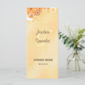 Ivoor en Goud Hibiscus Bloemendiner Menu Kaarten (Staand voorkant)