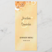 Ivoor en Goud Hibiscus Bloemendiner Menu Kaarten (Voorkant)