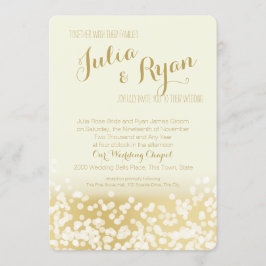 Ivoor en goud Sparkle Lights Wedding Kaart