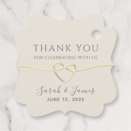 Ivoor en gouden bruiloft bedankt bedankjes labels