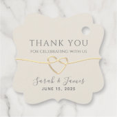 Ivoor en gouden bruiloft bedankt bedankjes labels (Achterkant)